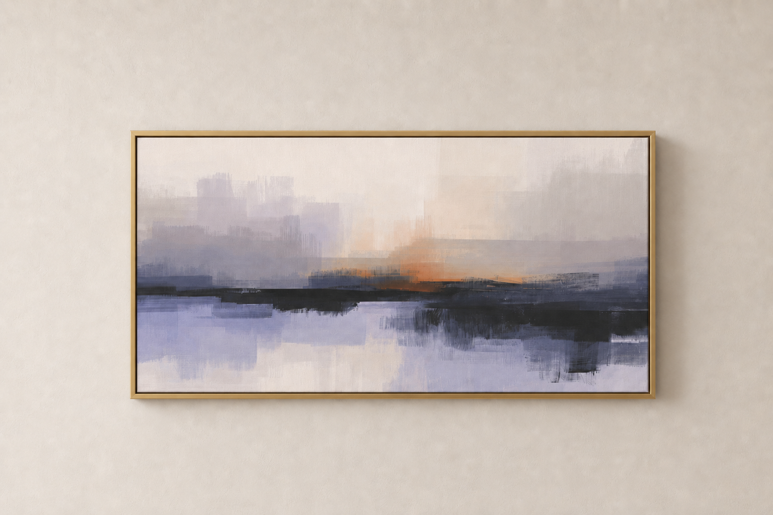 Abstract Purple Landscape - Framed Floating Canvas