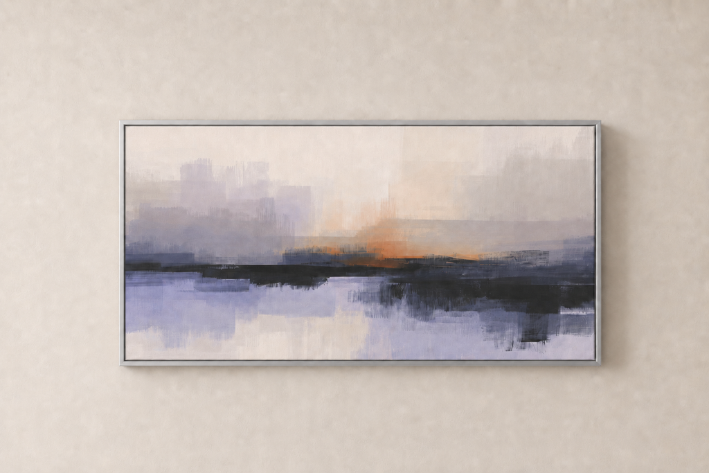 Abstract Purple Landscape - Framed Floating Canvas