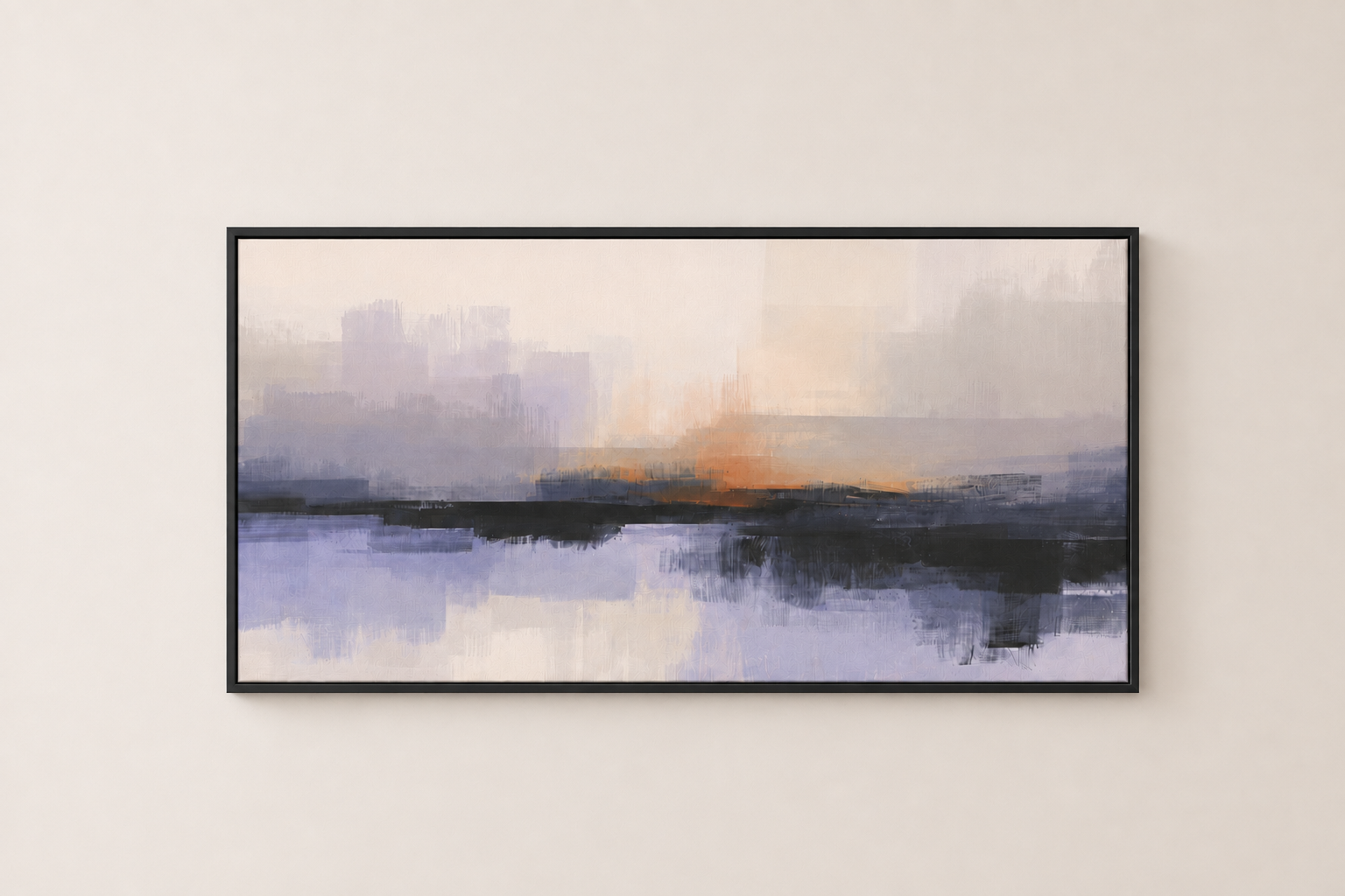 Abstract Purple Landscape - Framed Floating Canvas
