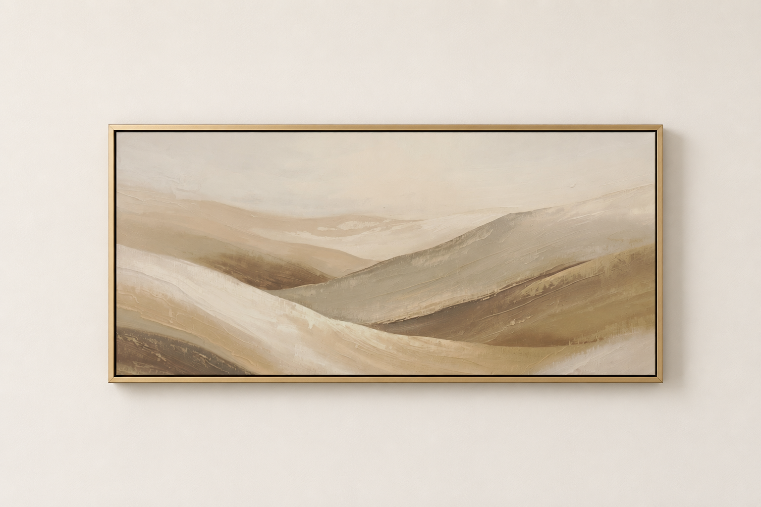 Golden Desert Abstract - Framed Floating Canvas
