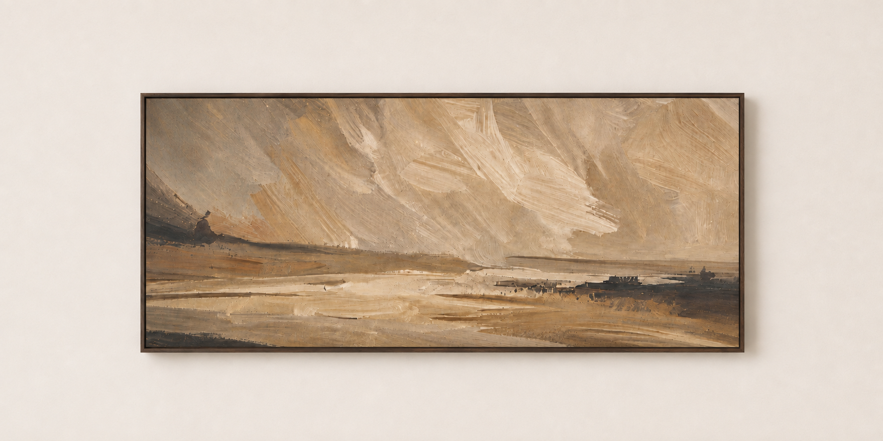 Abstract Warm Landscape - Framed Floating Canvas