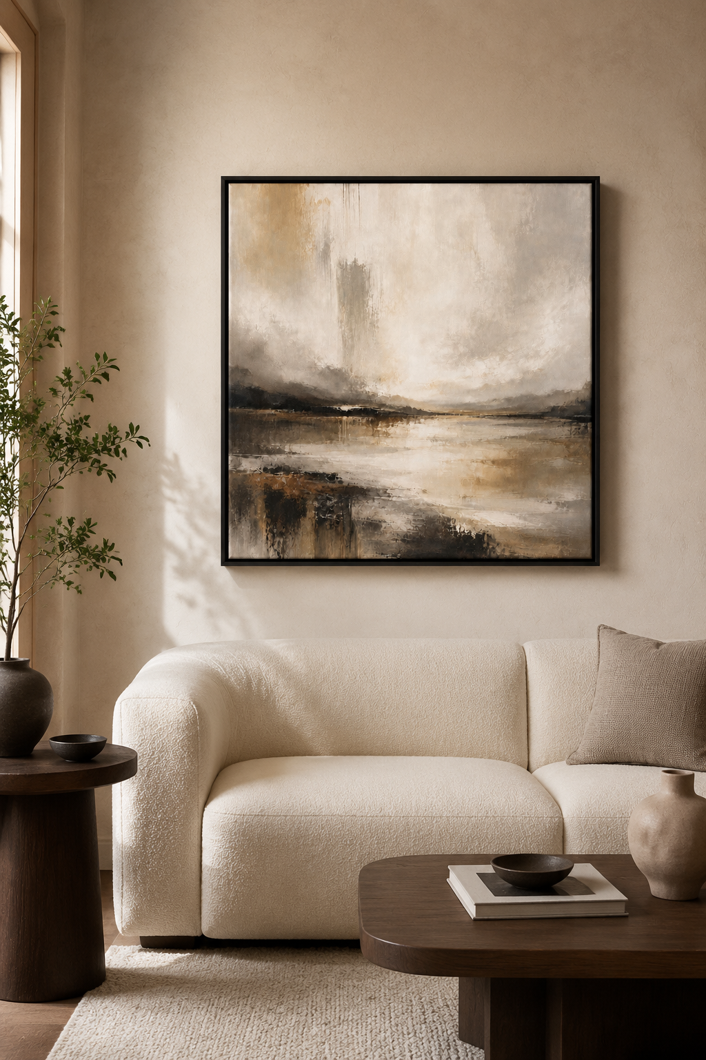 Abstract Stillwater - Framed Floating Canvas