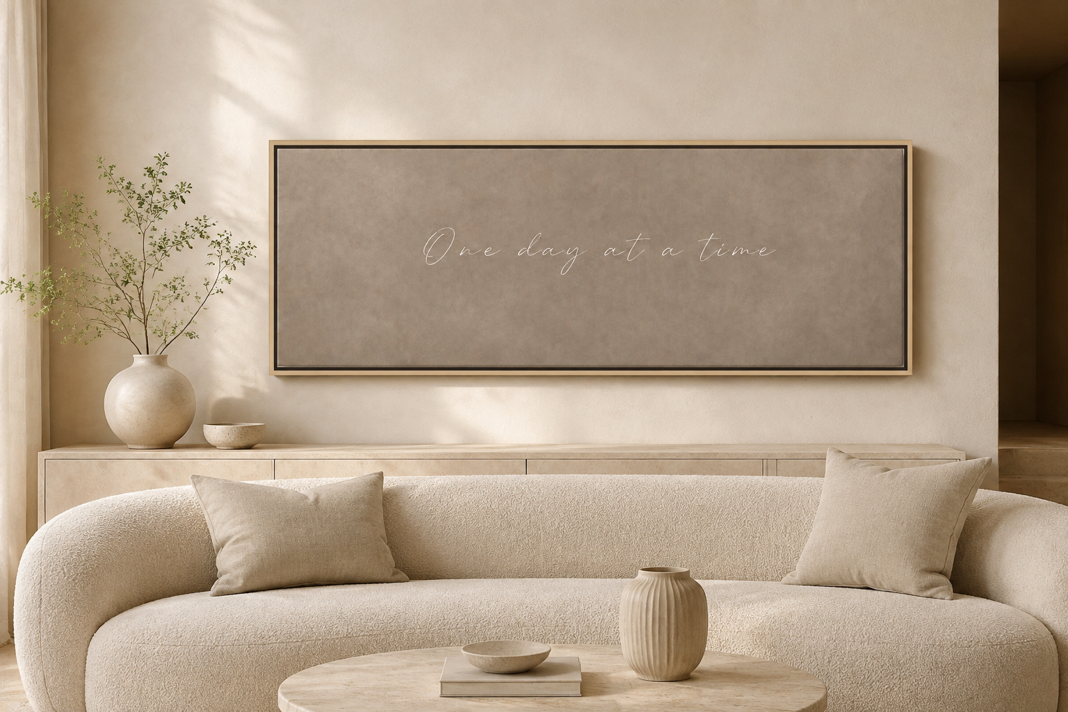 One Day at a Time - Framed Floating Canvas