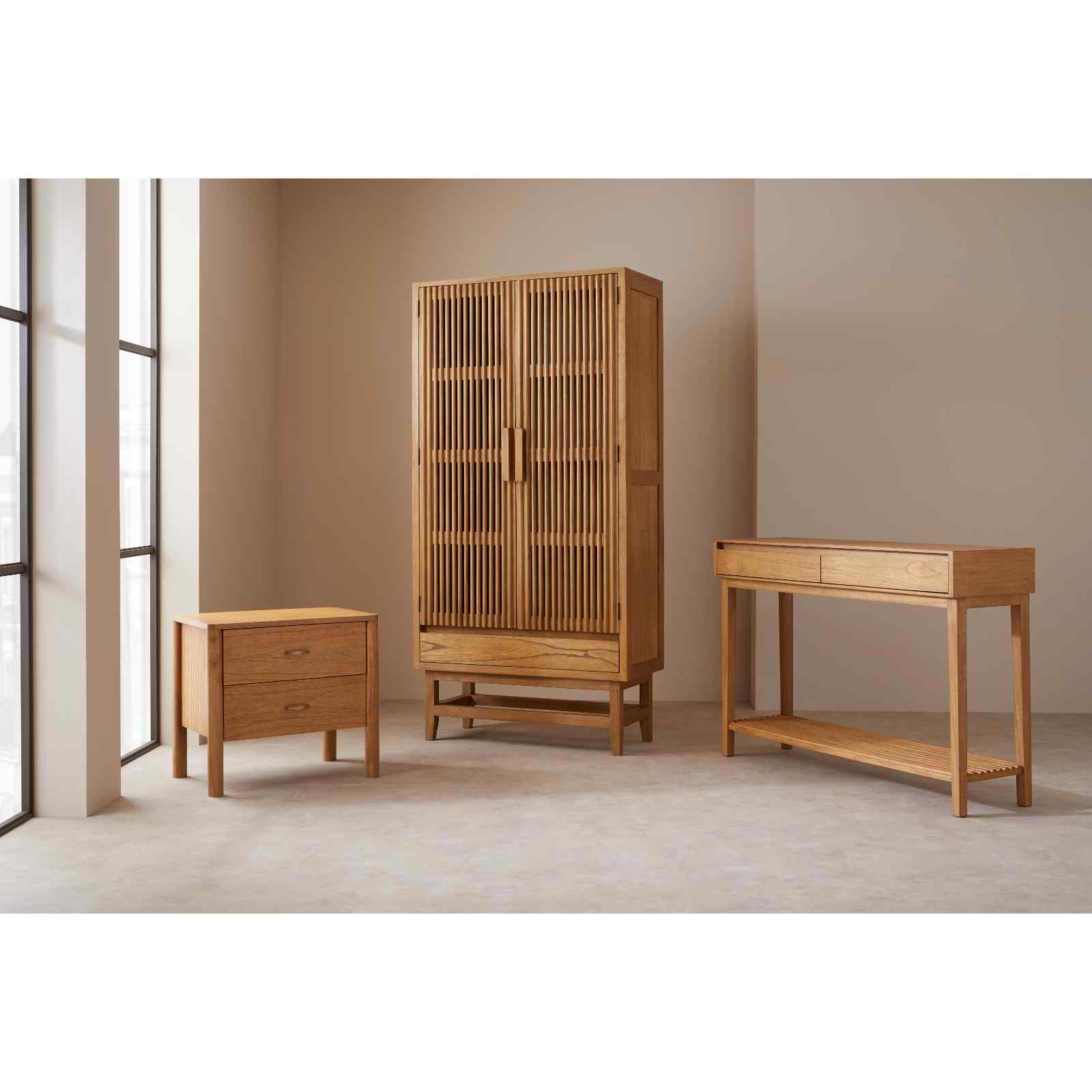 Melia Light Oak Wardrobe with Drawer