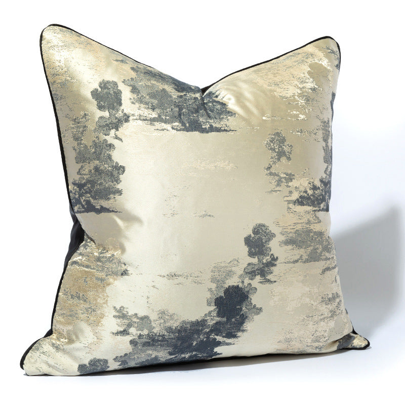 Designer Beige & Grey Cushion Cover (45x45 cm)