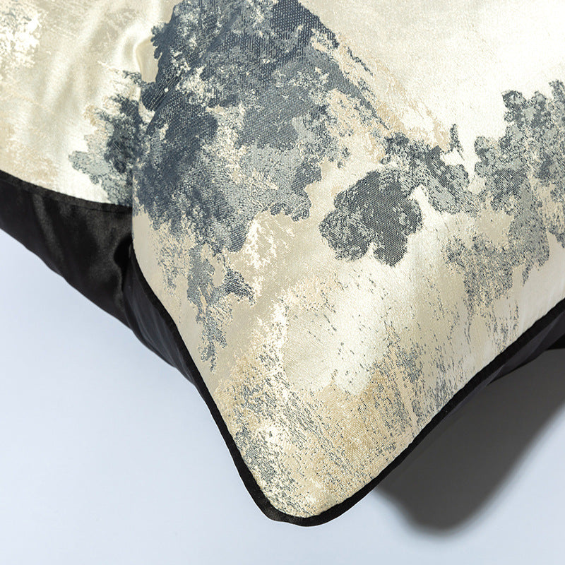 Designer Beige & Grey Cushion Cover (45x45 cm)