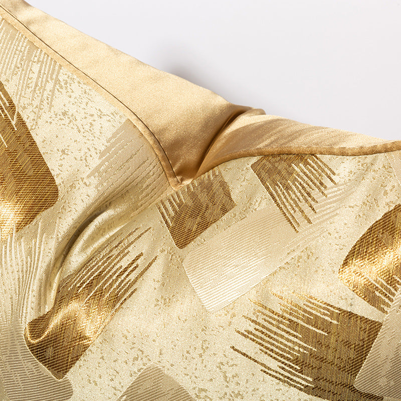 Designer Gold Striped Cushion Cover (45x45 cm)