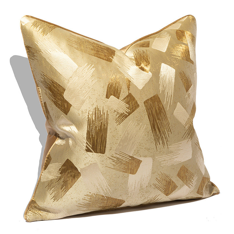 Designer Gold Striped Cushion Cover (45x45 cm)