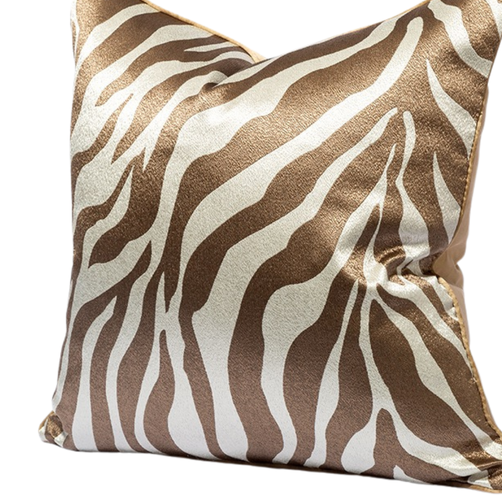 Designer Brown & White Cushion Cover (45x45 cm)
