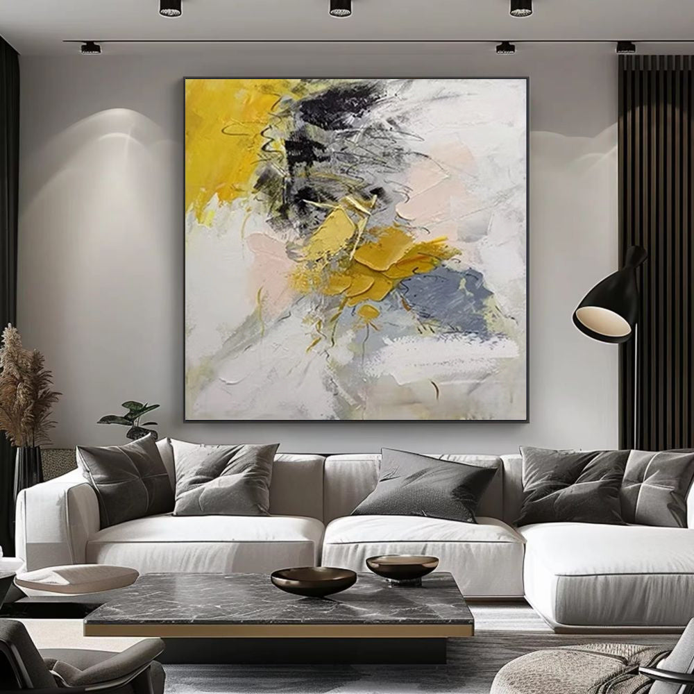 Modern Large Wall Painting Acrylic Gold Abstract