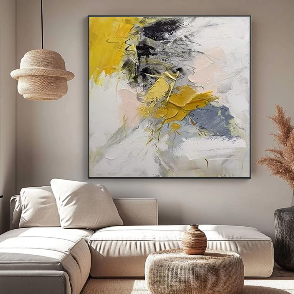 Modern Large Wall Painting Acrylic Gold Abstract