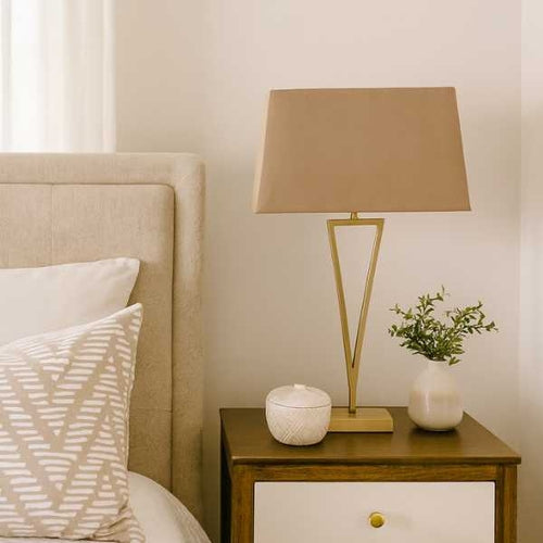 Lizzie Antique Brass & Champagne Touch Table Lamp